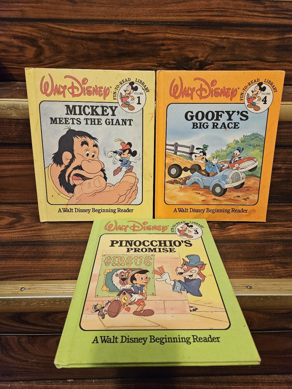 Disney Fun To Read Library Lot Of 3 Vintage Beginning Reader Mickey Goofy